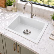 550x450mm Noxwell White Granite Single Bowl Kitchen Sink | KGWH-5545