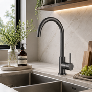 Noxwell Gun Metal Black Stainless Steel Kitchen Tap Mixer 360° Swivel 362mm | KMBL-7470