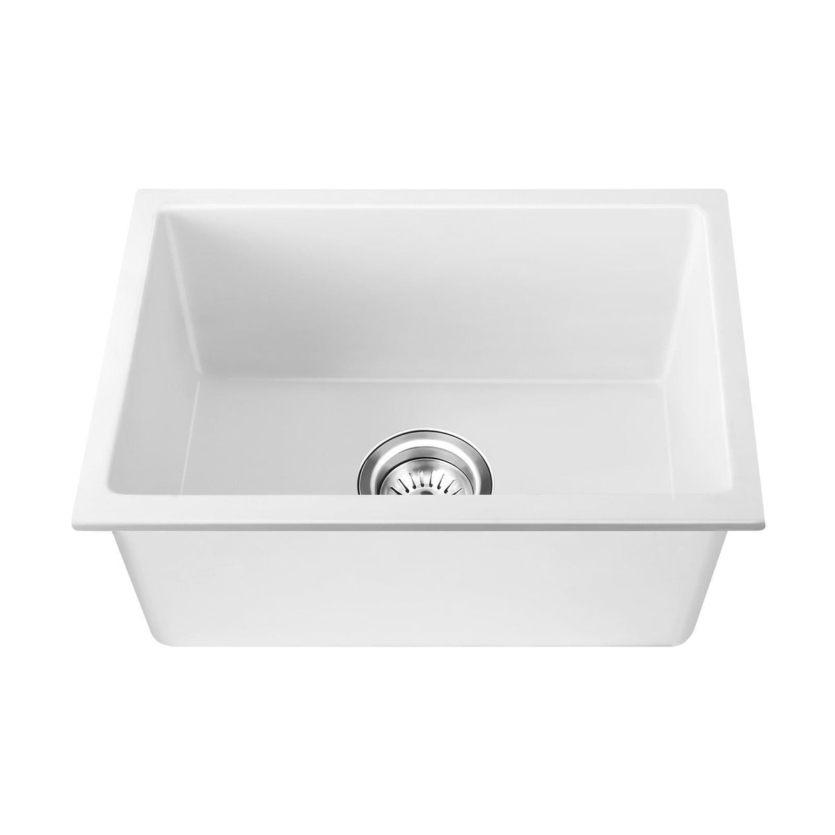550x450mm Noxwell White Granite Single Bowl Kitchen Sink | KGWH-5545