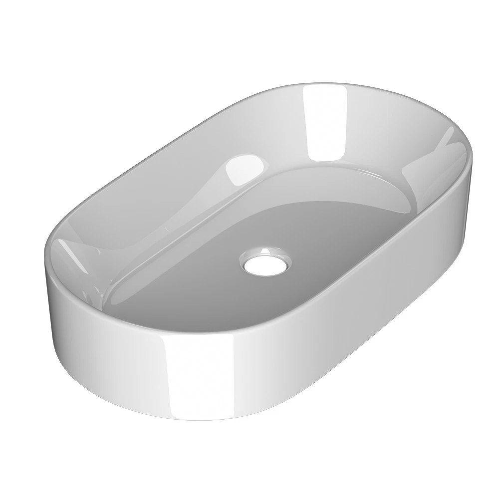 Noxwell AB-5231 white ceramic oval basin on a white background