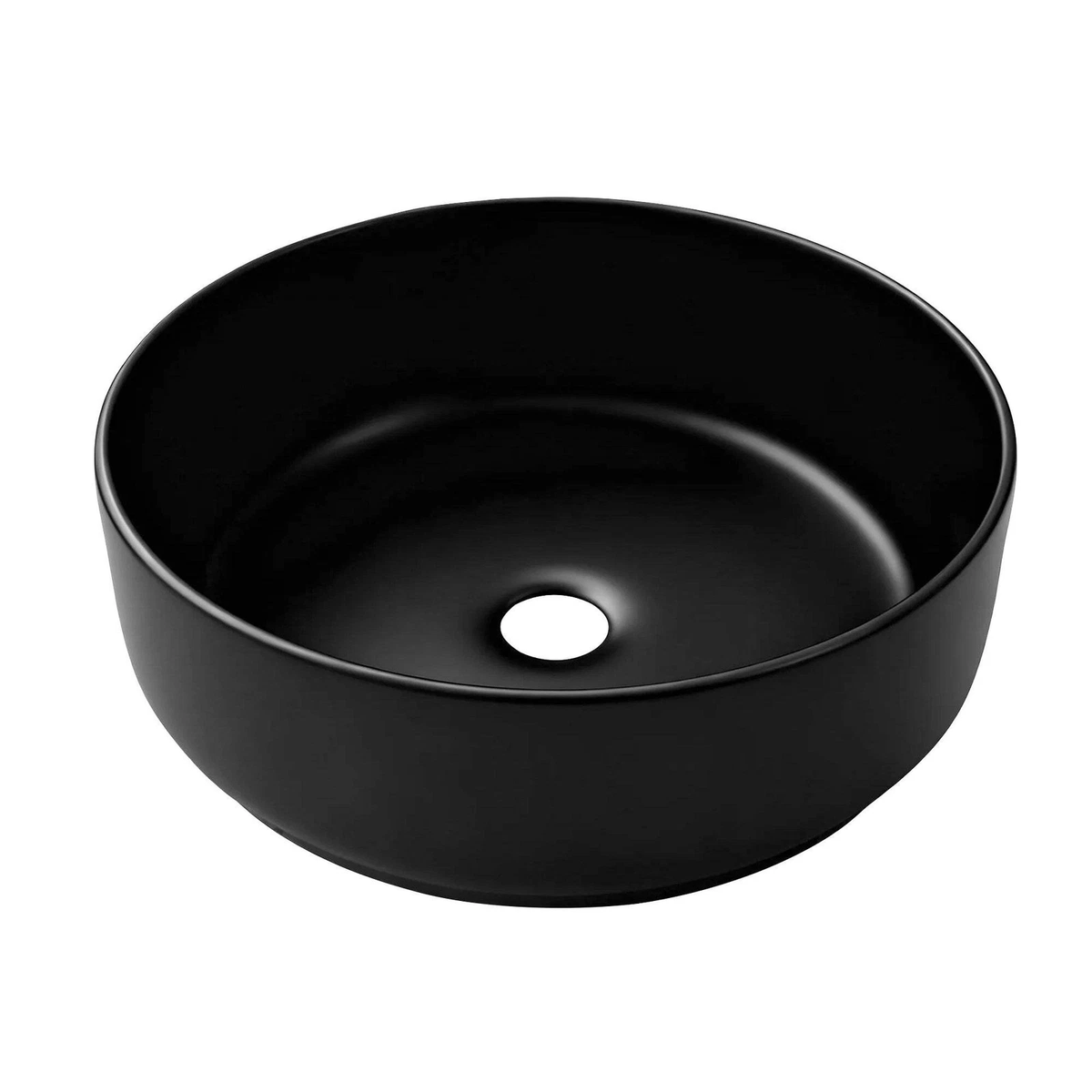 Noxwell AB-3535-B ceramic round basin on white background, black