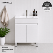600mm Noxwell White Freestanding Bathroom Vanity 2-Door