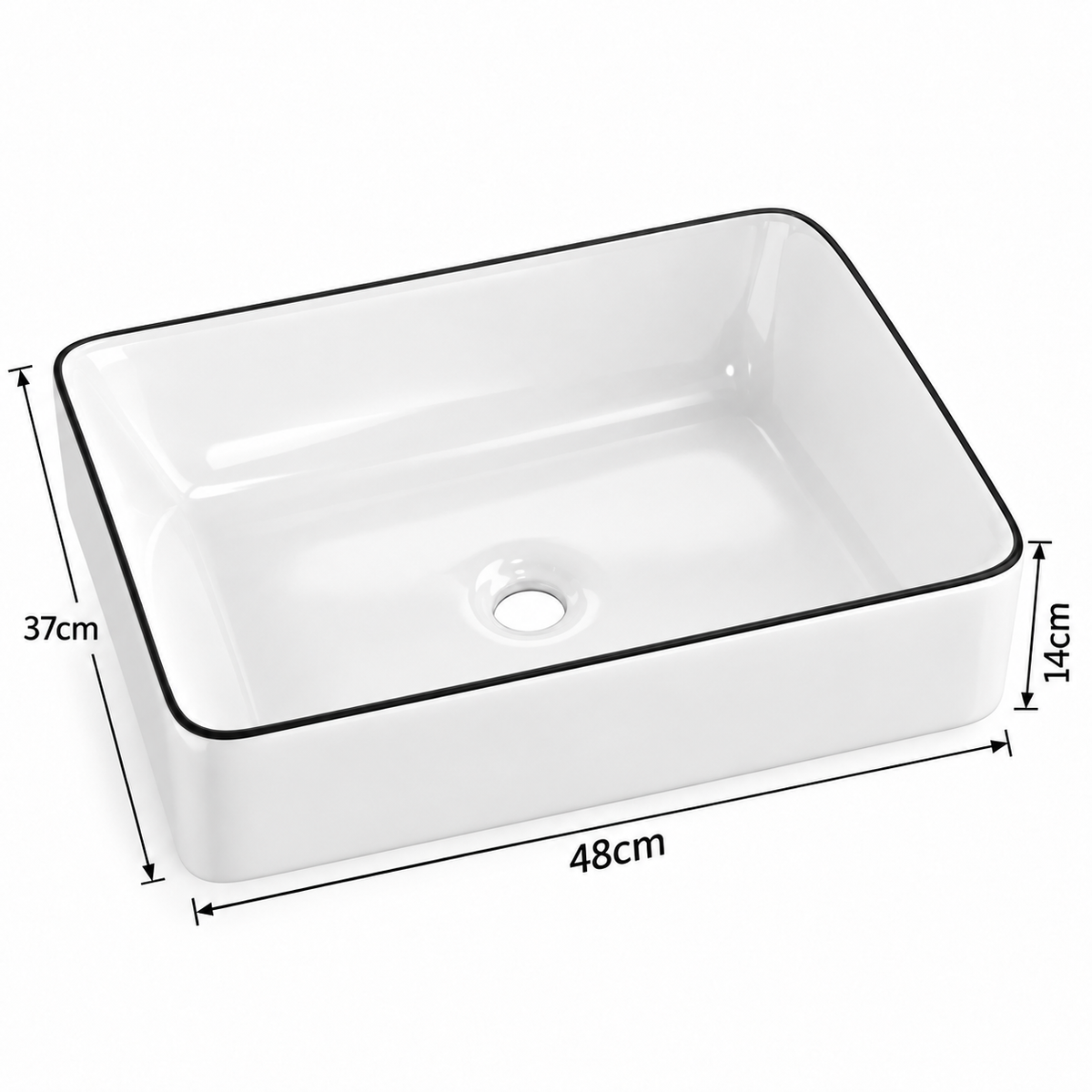 Noxwell AB-4837 basin dimensions 480 x 370 x 140 mm