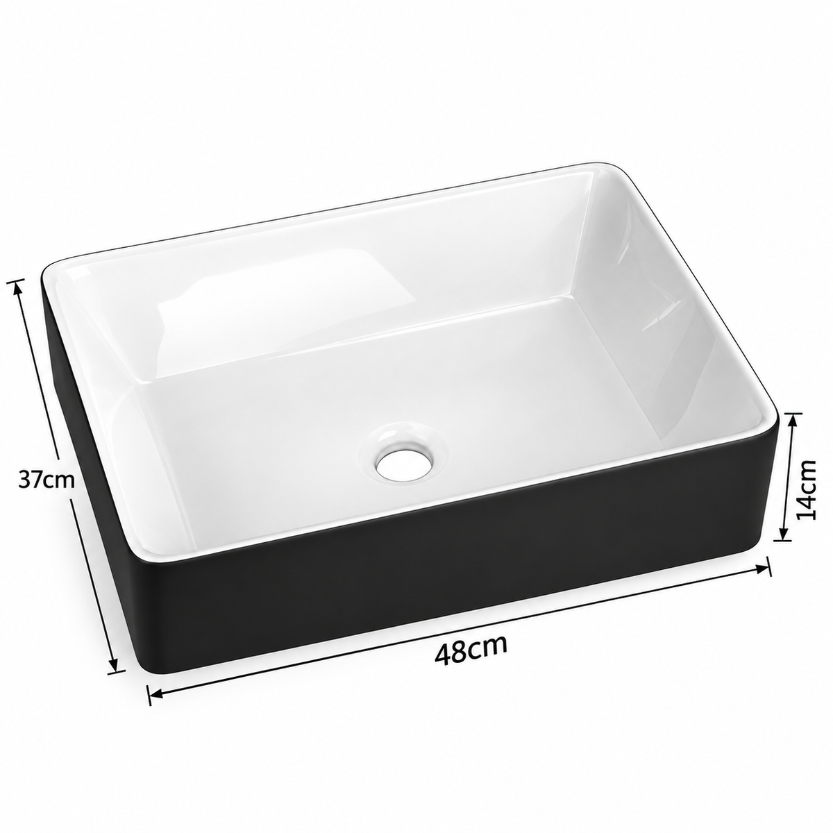 Noxwell AB-4837-B basin dimensions 480 x 370 x 140 mm
