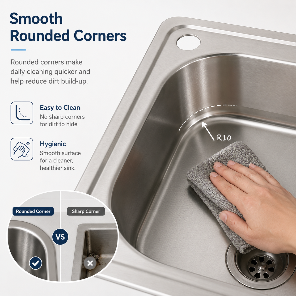600x500mm Noxwell Brushed Stainless Steel Laundry Sink | KSSV-6050