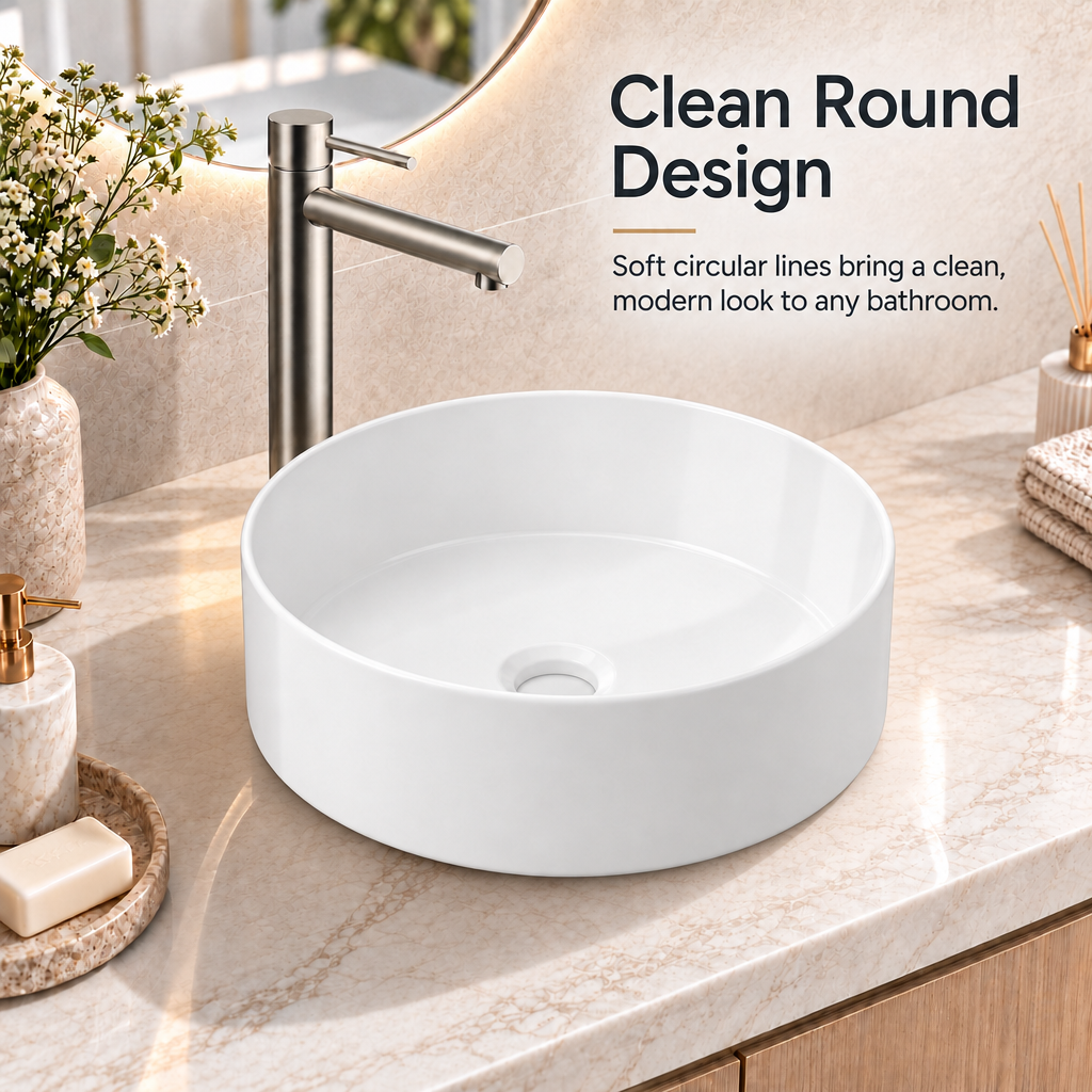 Noxwell AB-3535 clean round ceramic basin design