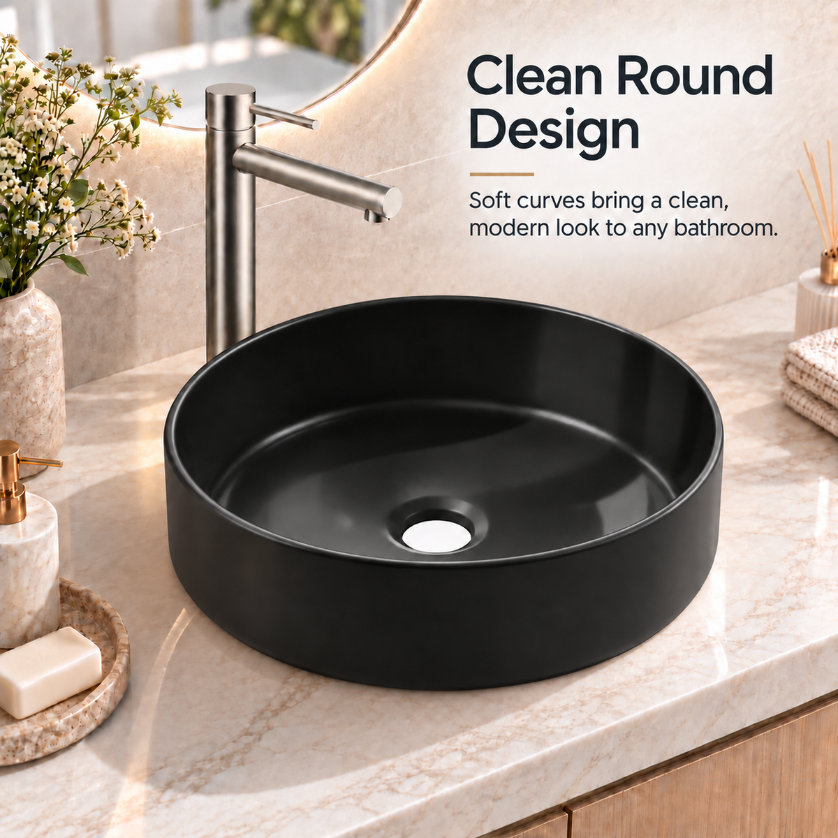 Noxwell AB-3535-B round countertop basin design