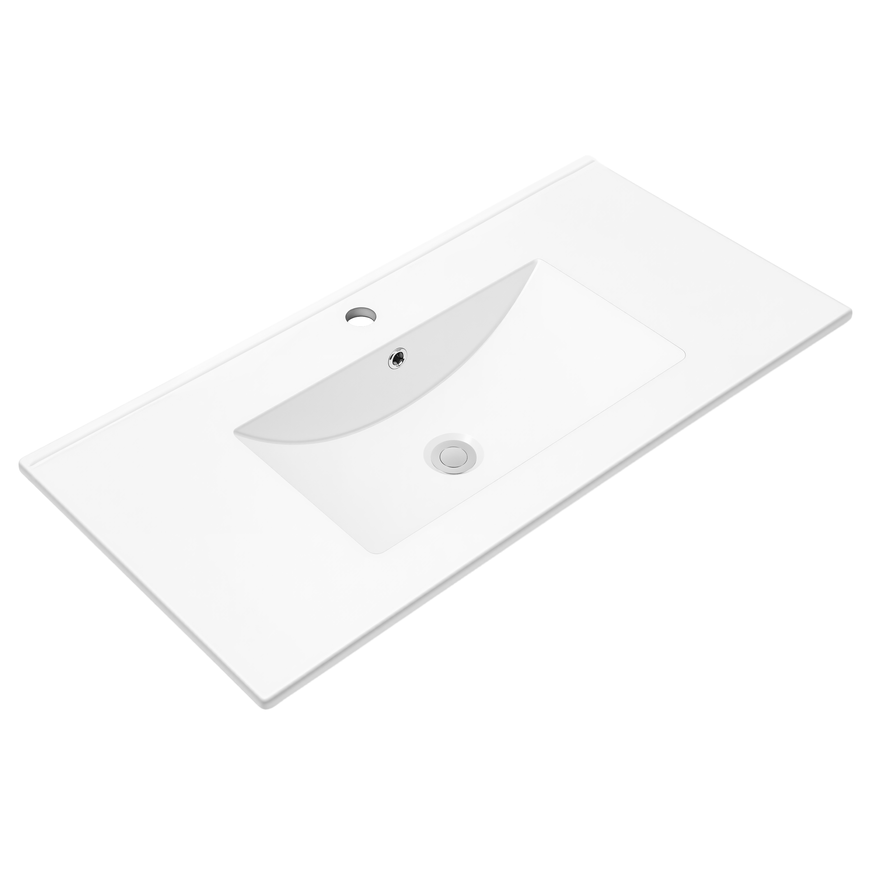 Gloss White Ceramic Vanity Top Basin 910x465mm Above Counter Noxwell BCWH-9045