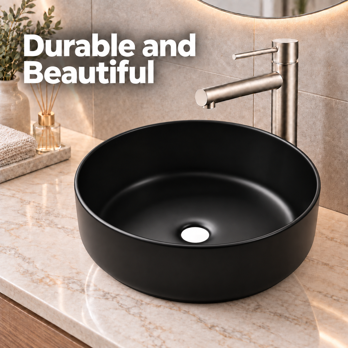 Noxwell AB-3535-B ceramic bathroom basin in black