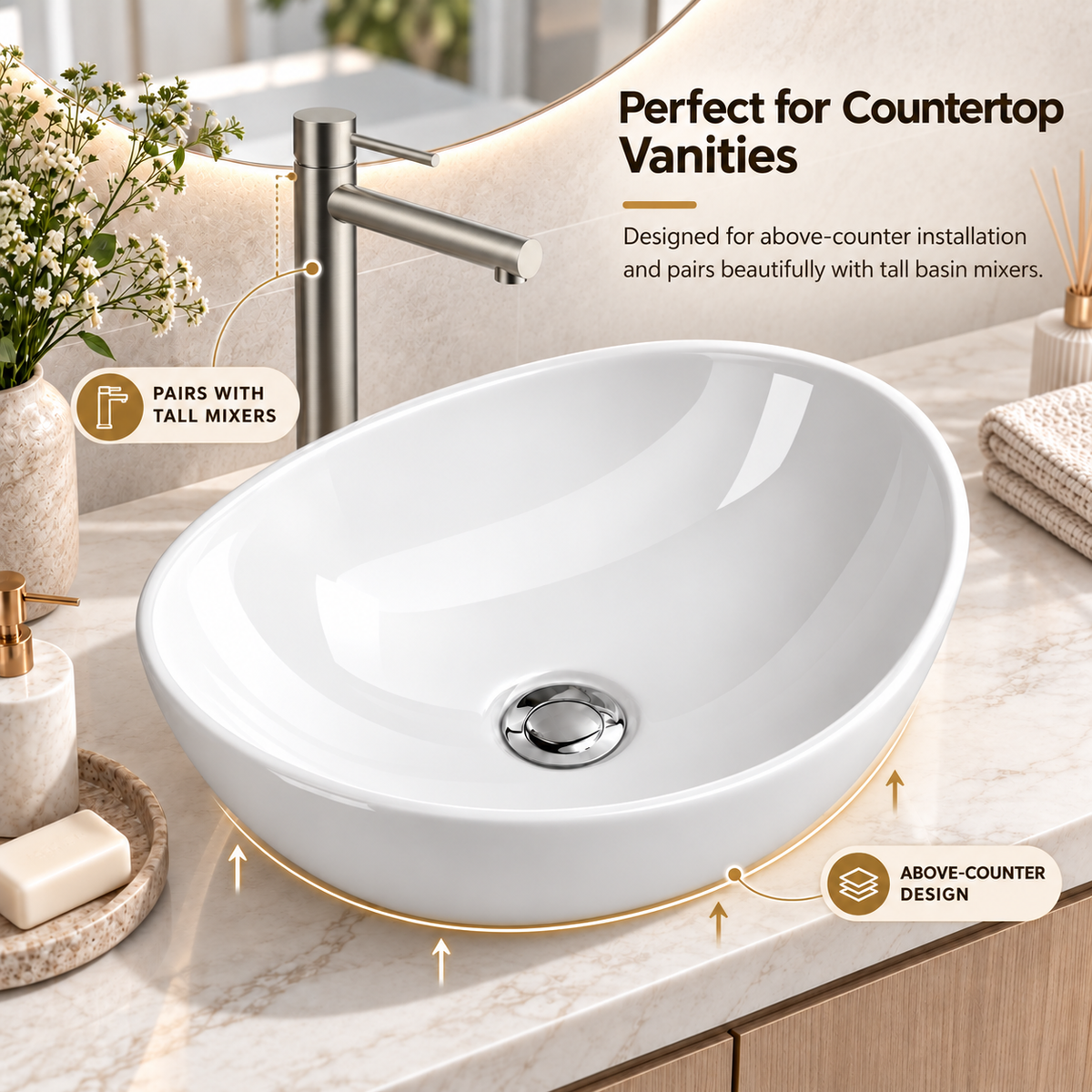 Noxwell AB-4134 above-counter bathroom vanity basin