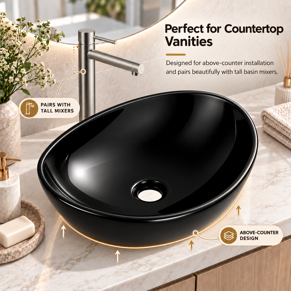 Noxwell AB-4134-B above-counter bathroom vanity basin