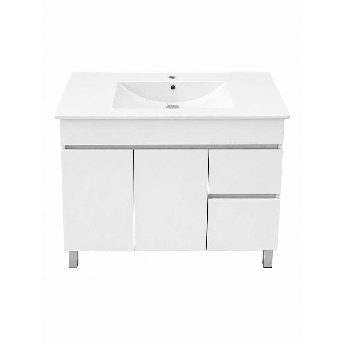 White Plywood Freestanding Bathroom Vanity 905x460mm - White - 905x460mm - BVWH-9045C