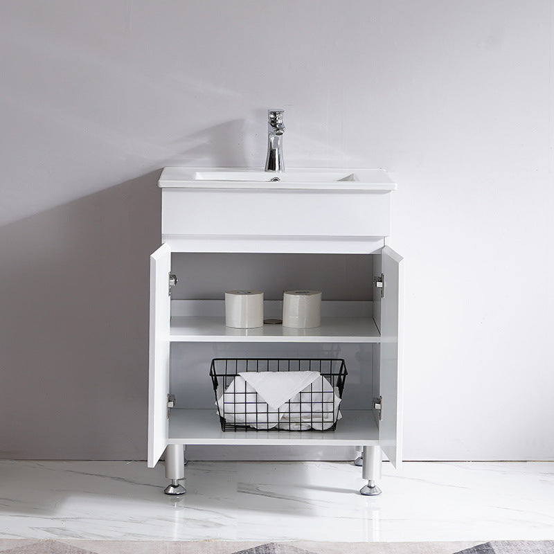 White Freestanding Bathroom Vanity 2-Door 605mm