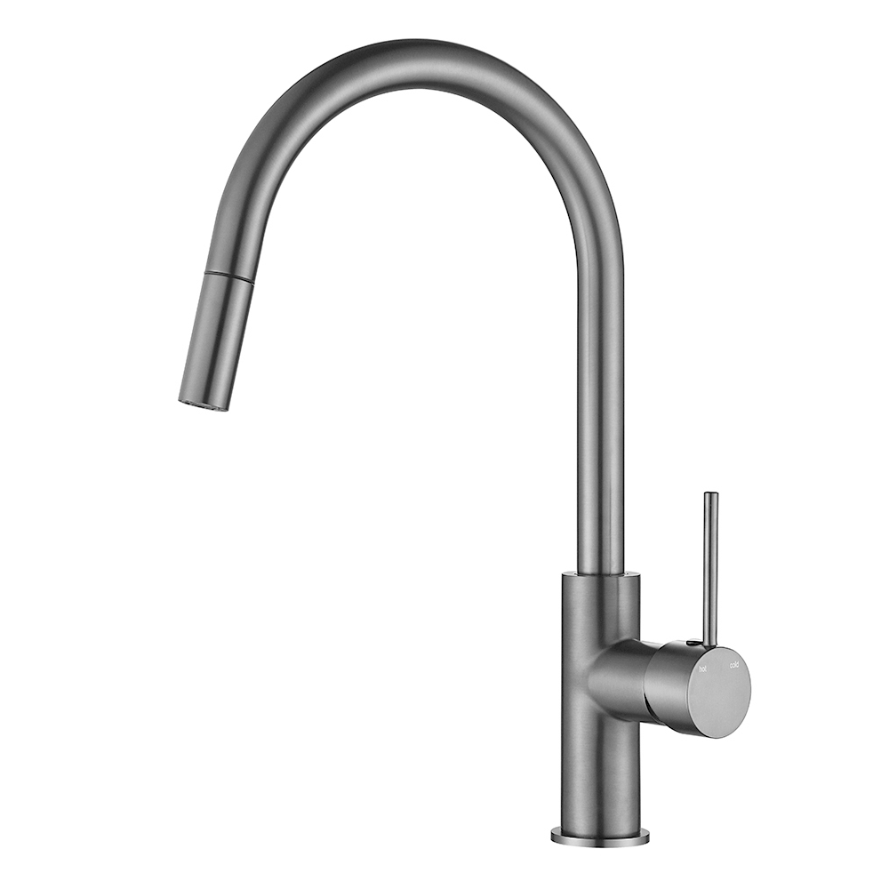 Matte Black Kitchen Tap Mixer Pull Out Stainless Steel 422mm Noxwell KMBL-7471