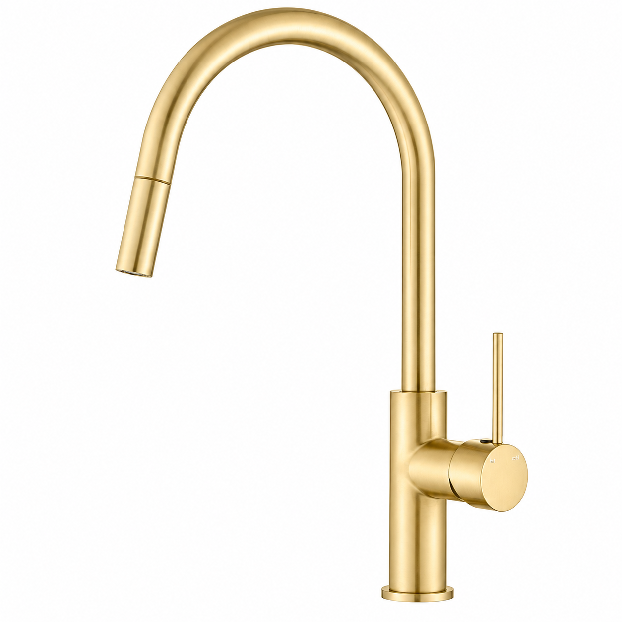 Noxwell Brushed Gold Stainless Steel Pull Out Kitchen Mixer Tap 422mm | KMGL-7471