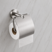 Brushed Stainless Steel Toilet Paper Holder with Cover Wall Mounted Noxwell BASV-3005