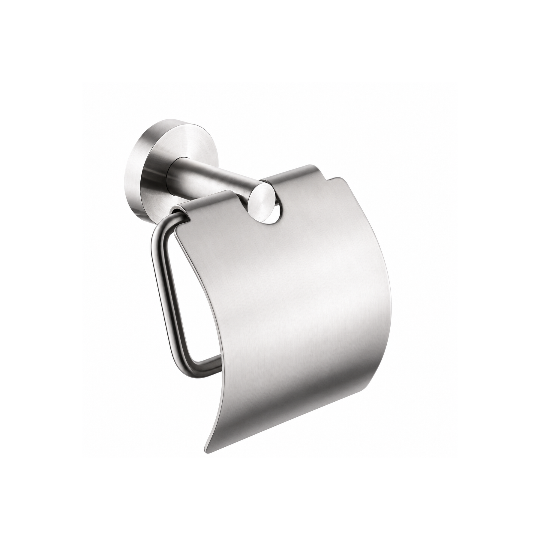Brushed Stainless Steel Toilet Paper Holder with Cover Wall Mounted Noxwell BASV-3005