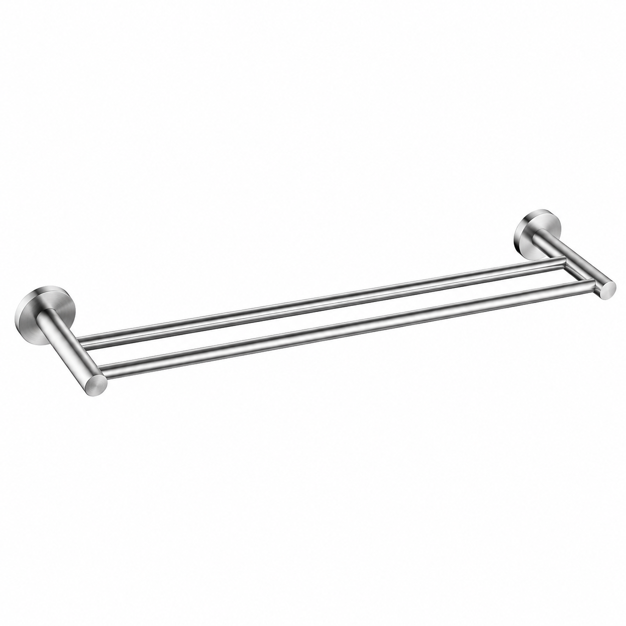 Brushed Stainless Steel Double Towel Rail 600mm Wall Mounted Noxwell BASV-3009