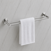 Brushed Stainless Steel Double Towel Rail 600mm Wall Mounted Noxwell BASV-3009