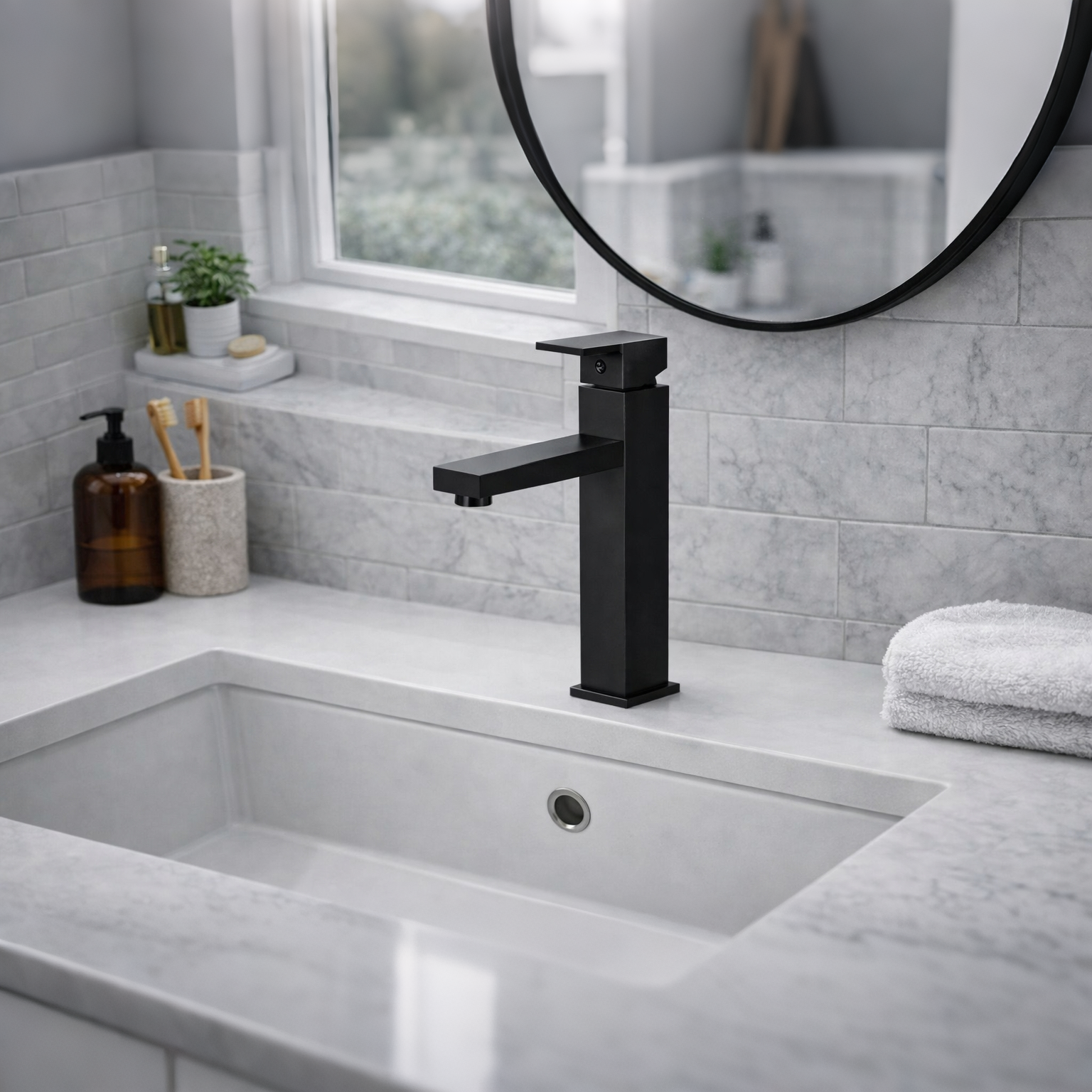 Noxwell Solid Brass Body High Stand Mixer Tap Black color