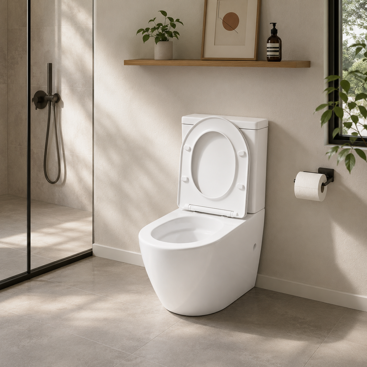 Gloss White Rimless Vortex Flush Toilet Suite Noxwell BTWH-3092