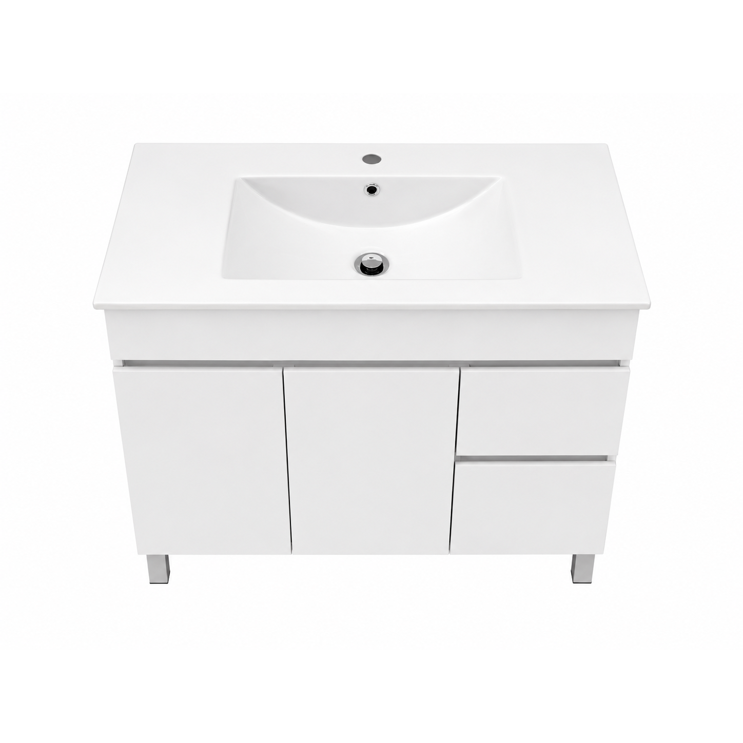 White Plywood Freestanding Bathroom Vanity 905x460mm