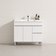 White Plywood Freestanding Bathroom Vanity 905x460mm