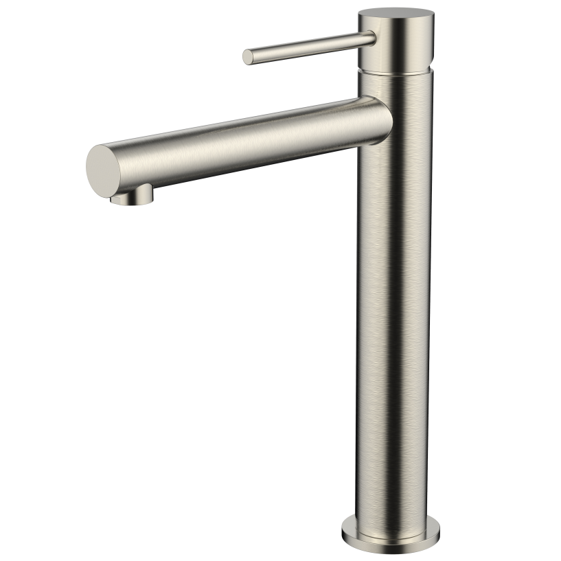 Tall Basin Tap Mixer Brushed Stainless Steel Single Lever 257mm Noxwell BMSV-1471