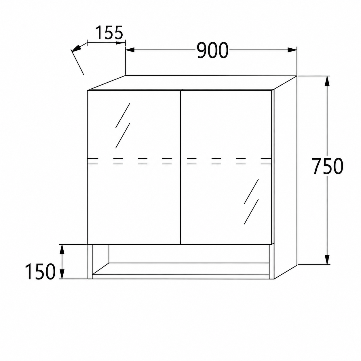 900mm Bathroom Mirror Cabinet | Wall Mounted Storage Cabinet
