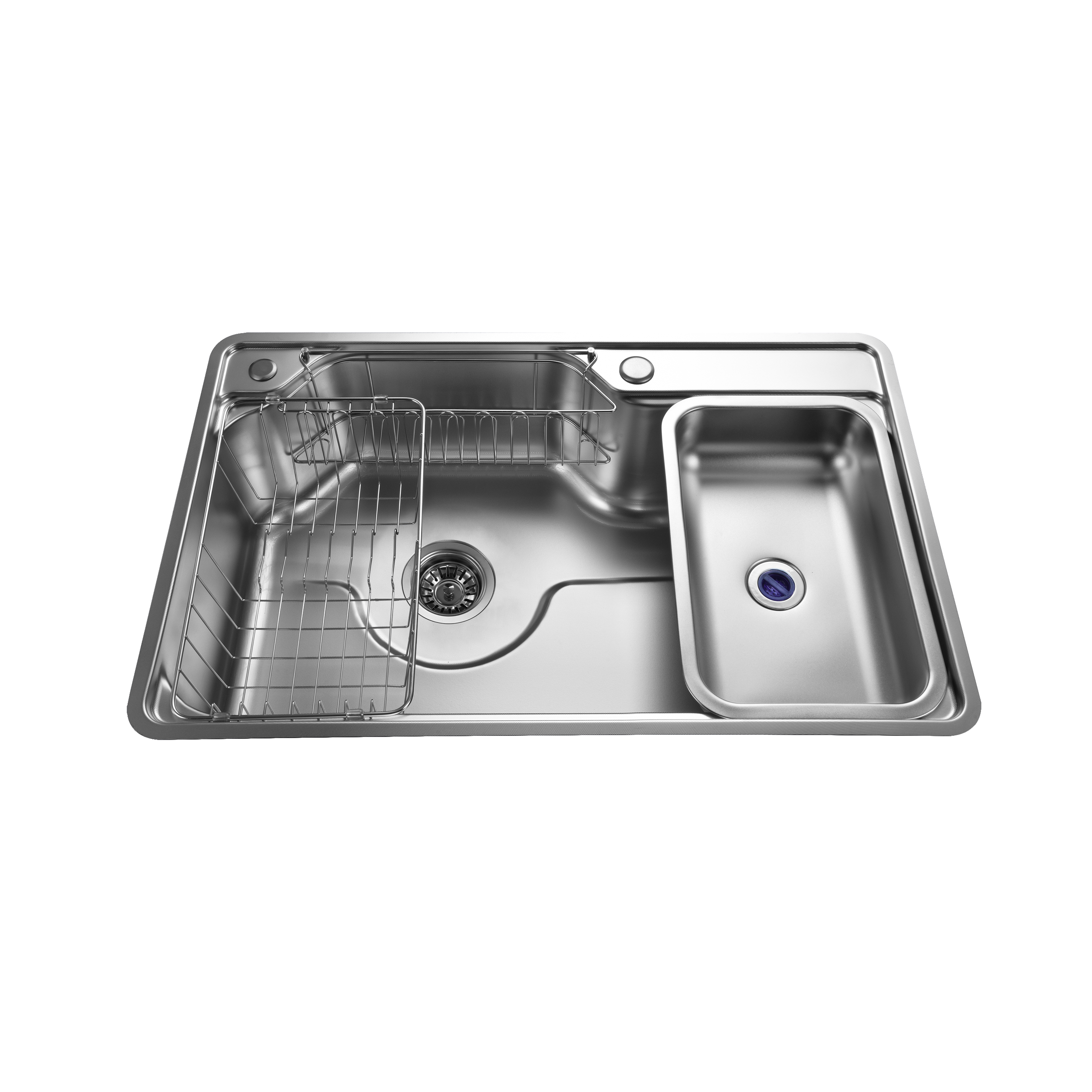 Brushed Stainless Steel Workstation Kitchen Sink Single Bowl with Accessories 762x482mm 220mm Deep Noxwell KSSV-7648 - KSSV-7648 - 762x482mm