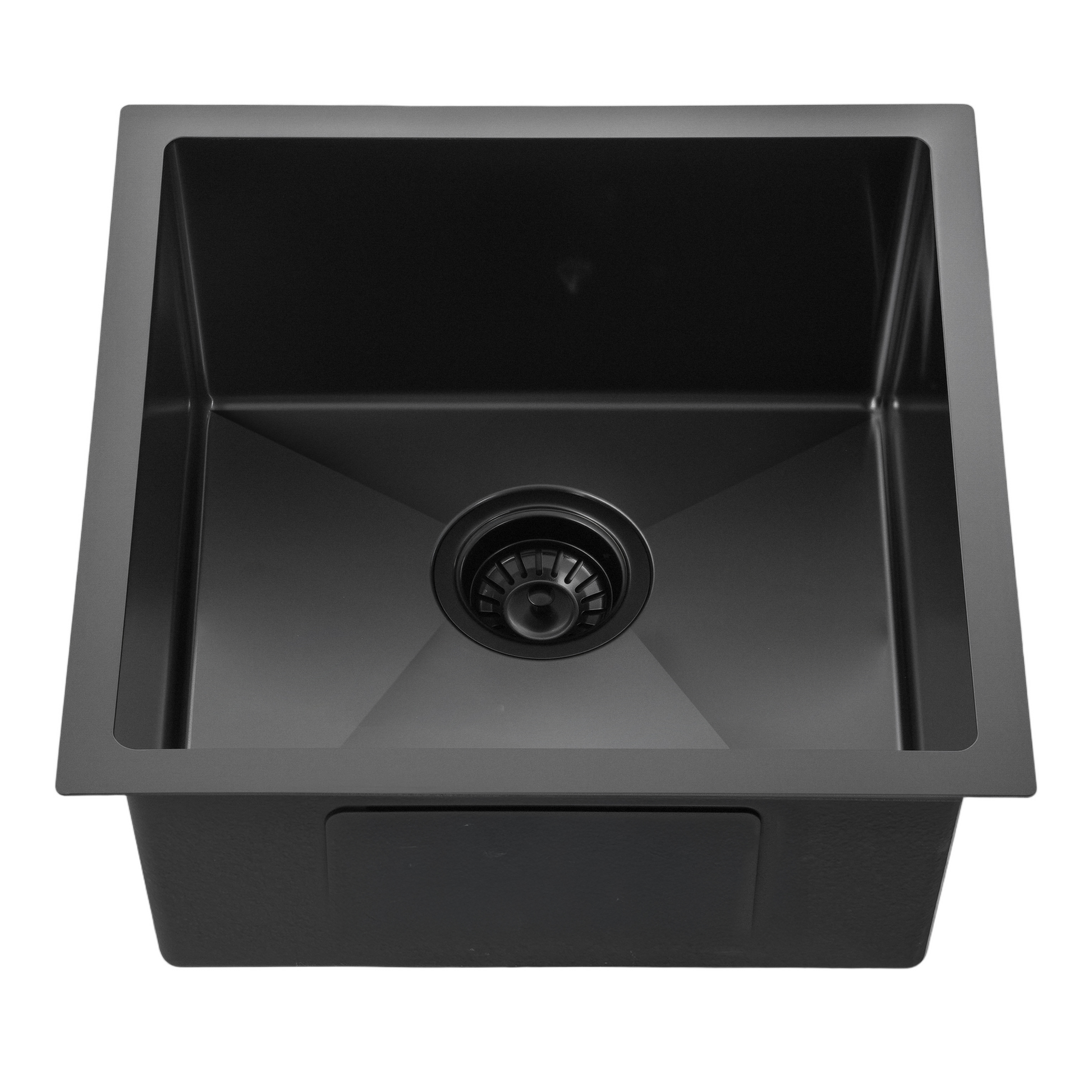 Deep single bowl gunmetal black stainless steel kitchen sink 440x440mm