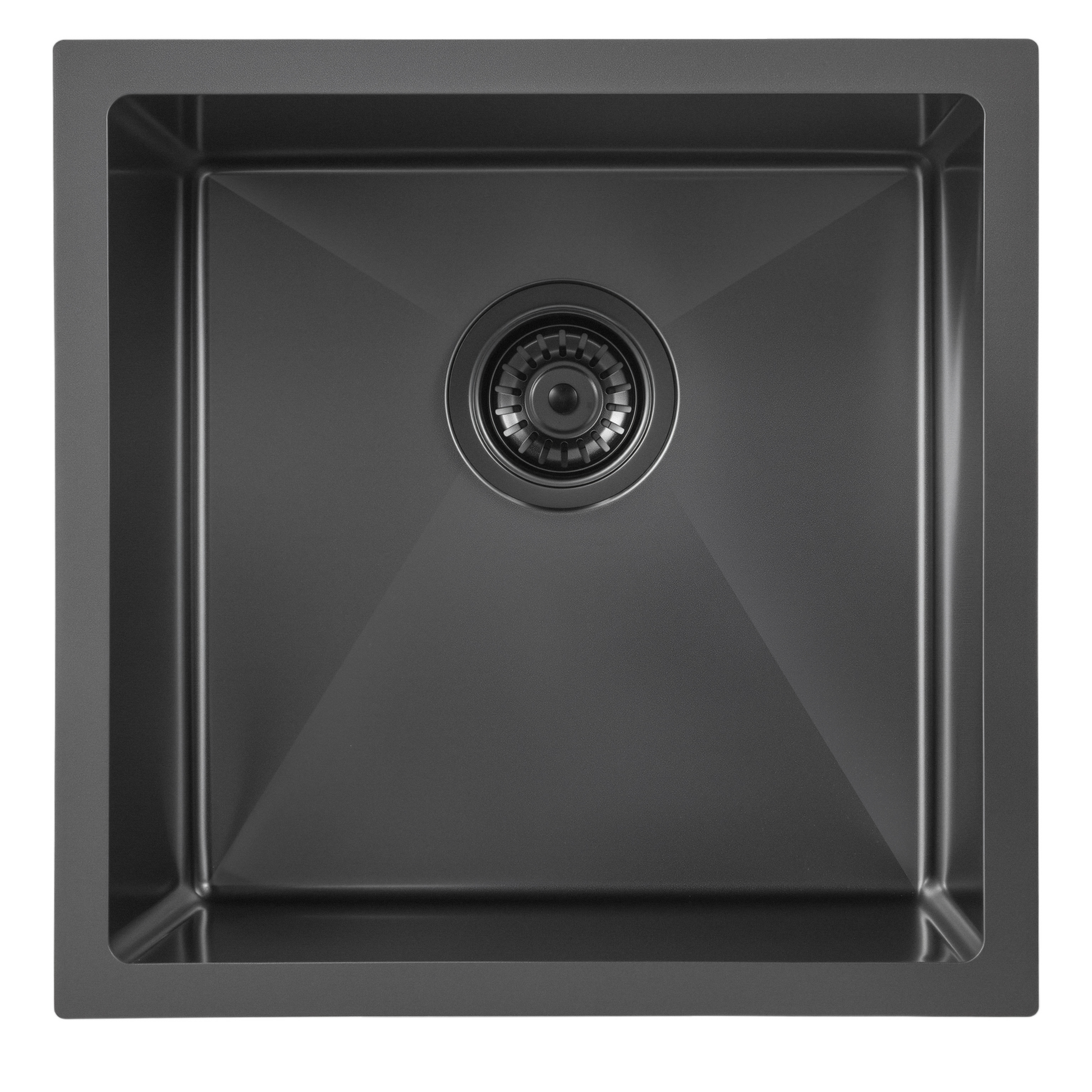 440x440mm gunmetal black kitchen sink with X-groove fast drainage