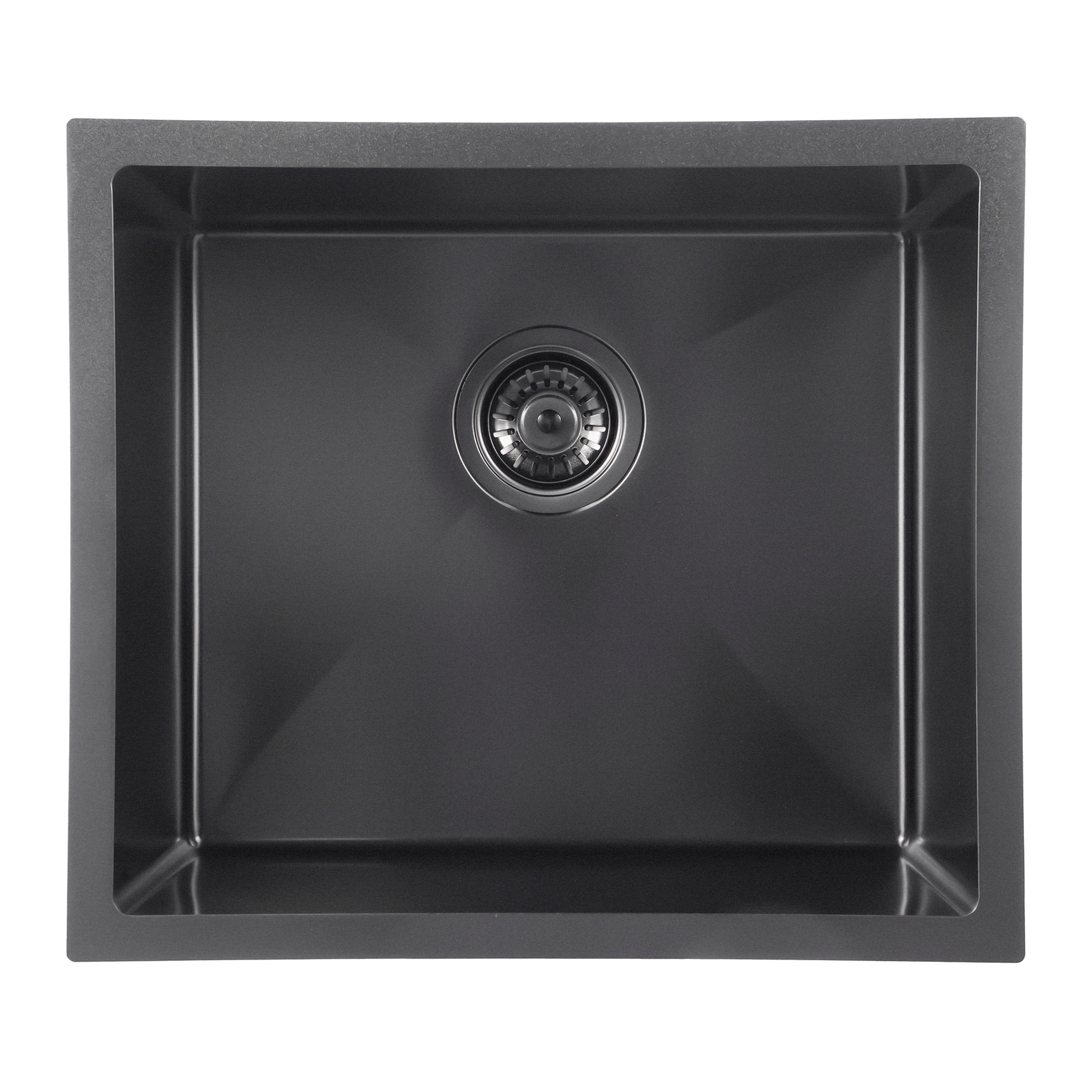 Top View 510×450mm Single Bowl Gunmetal Black Kitchen Sink