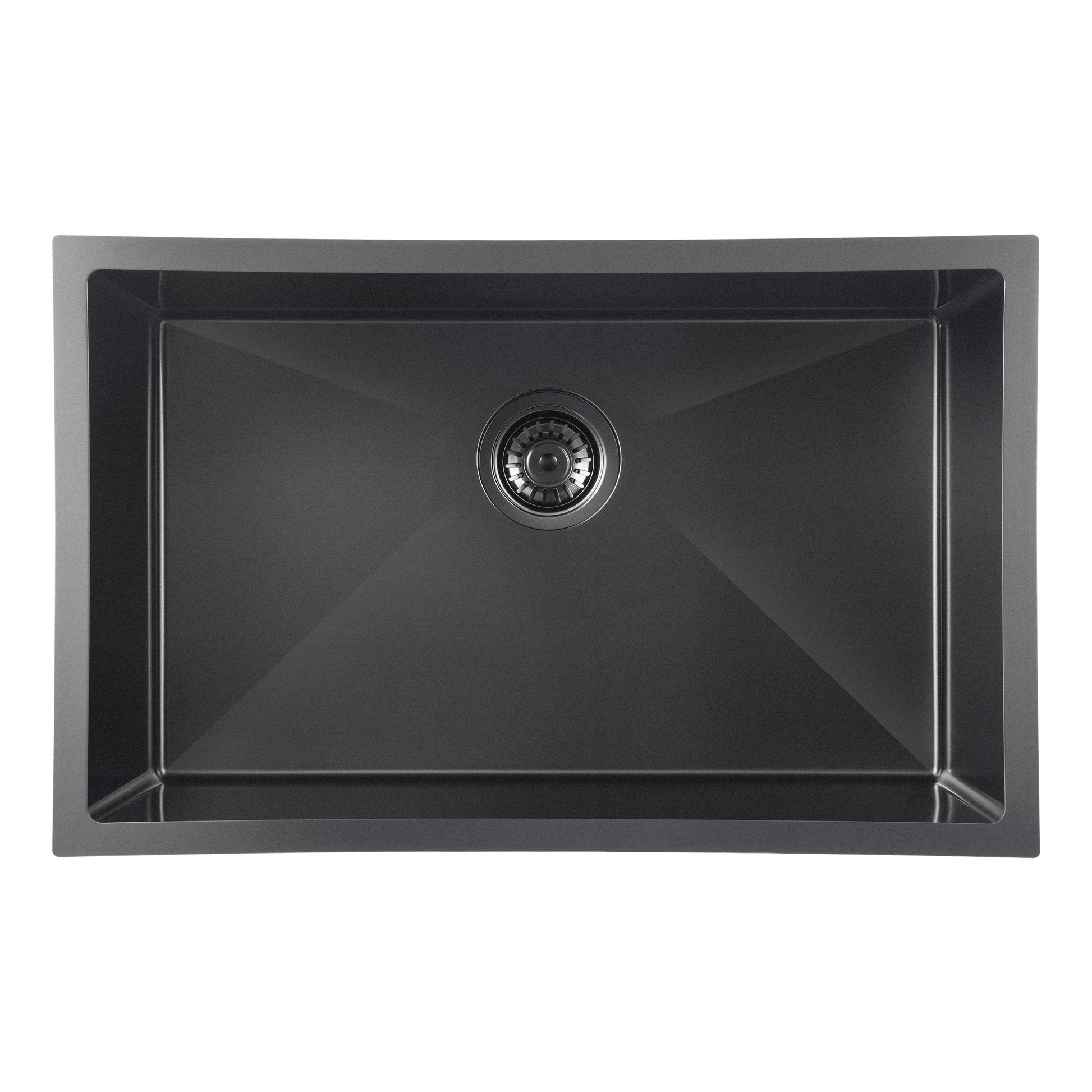 Top view of Noxwell KSBL-7145 gunmetal black kitchen sink