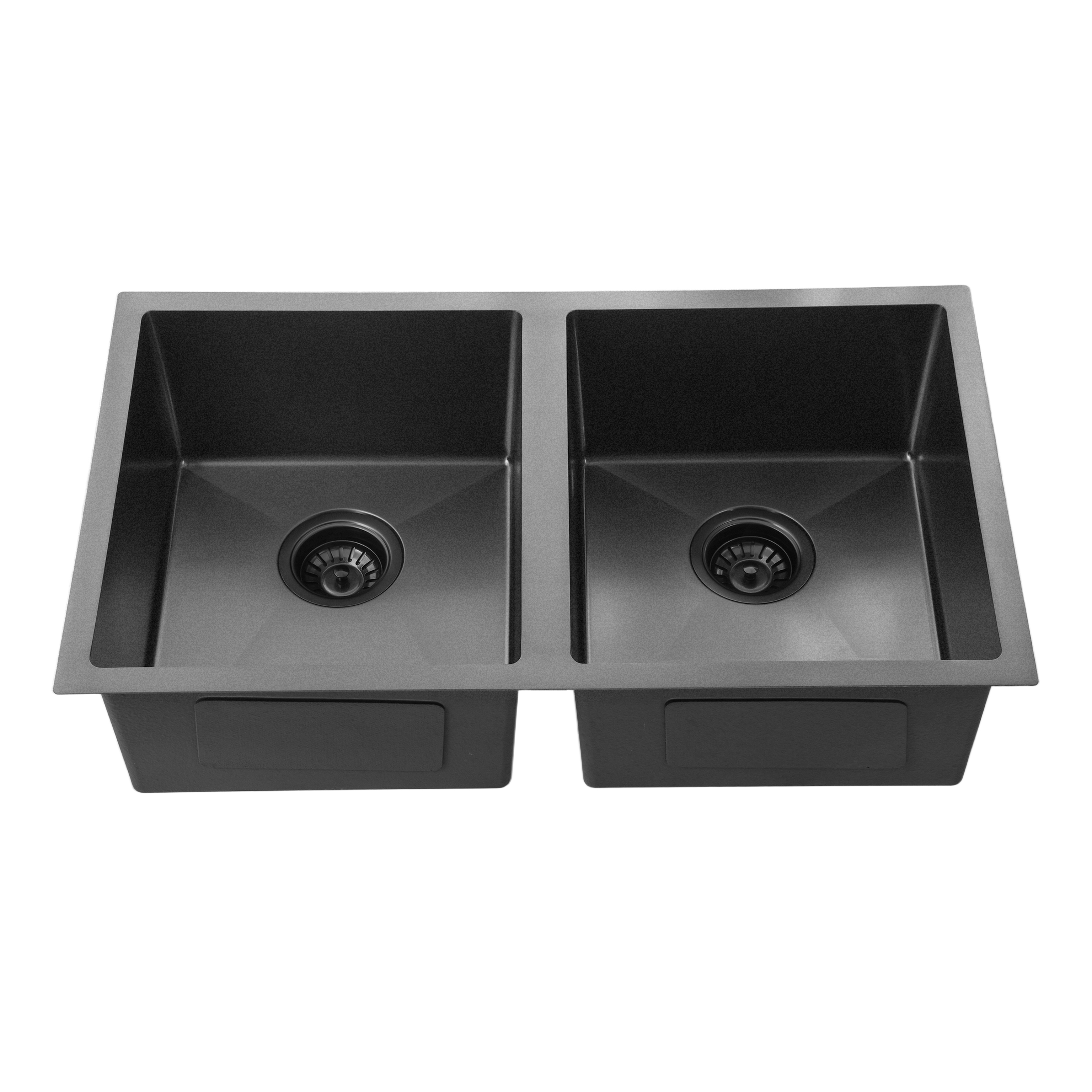 Gunmetal Black Kitchen Sink Double Bowl 770x450mm Noxwell KSBL-7745-D