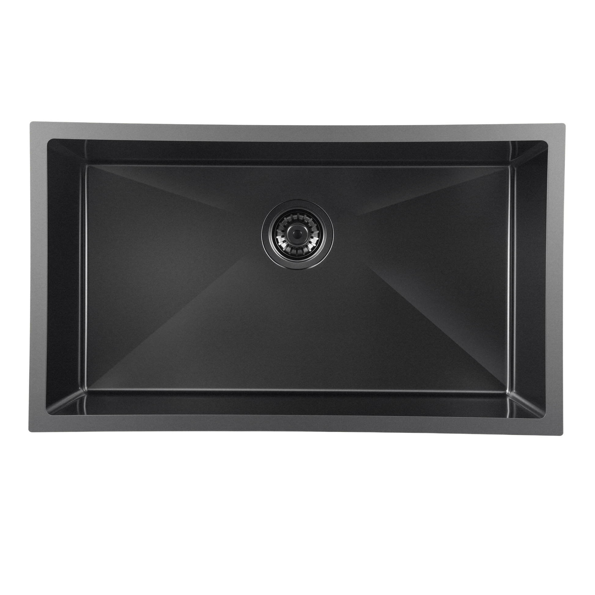 Top view of 770x450mm gunmetal black kitchen sink