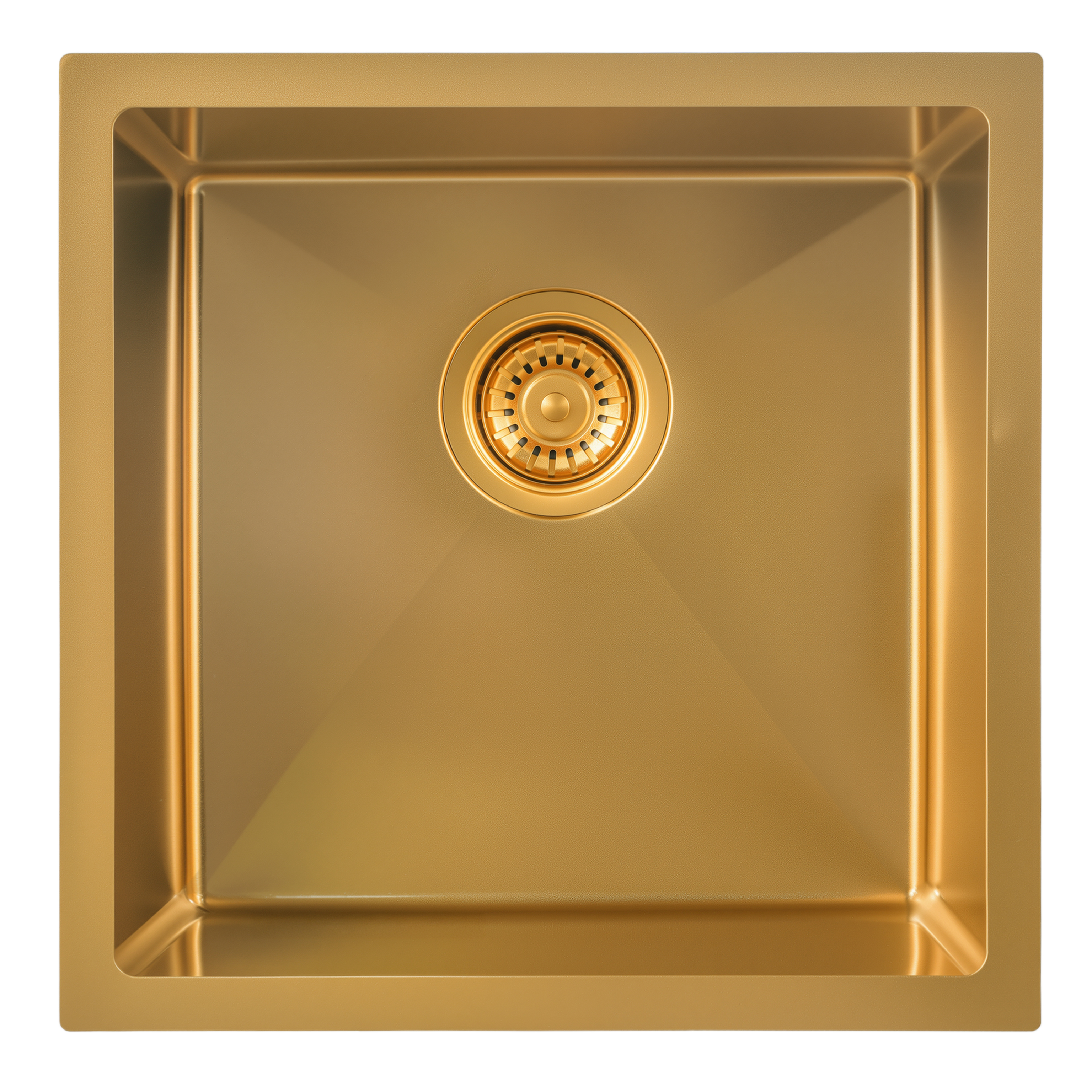 Brushed Gold Kitchen Sink Single Bowl 440x440mm Noxwell KSGL-4444
