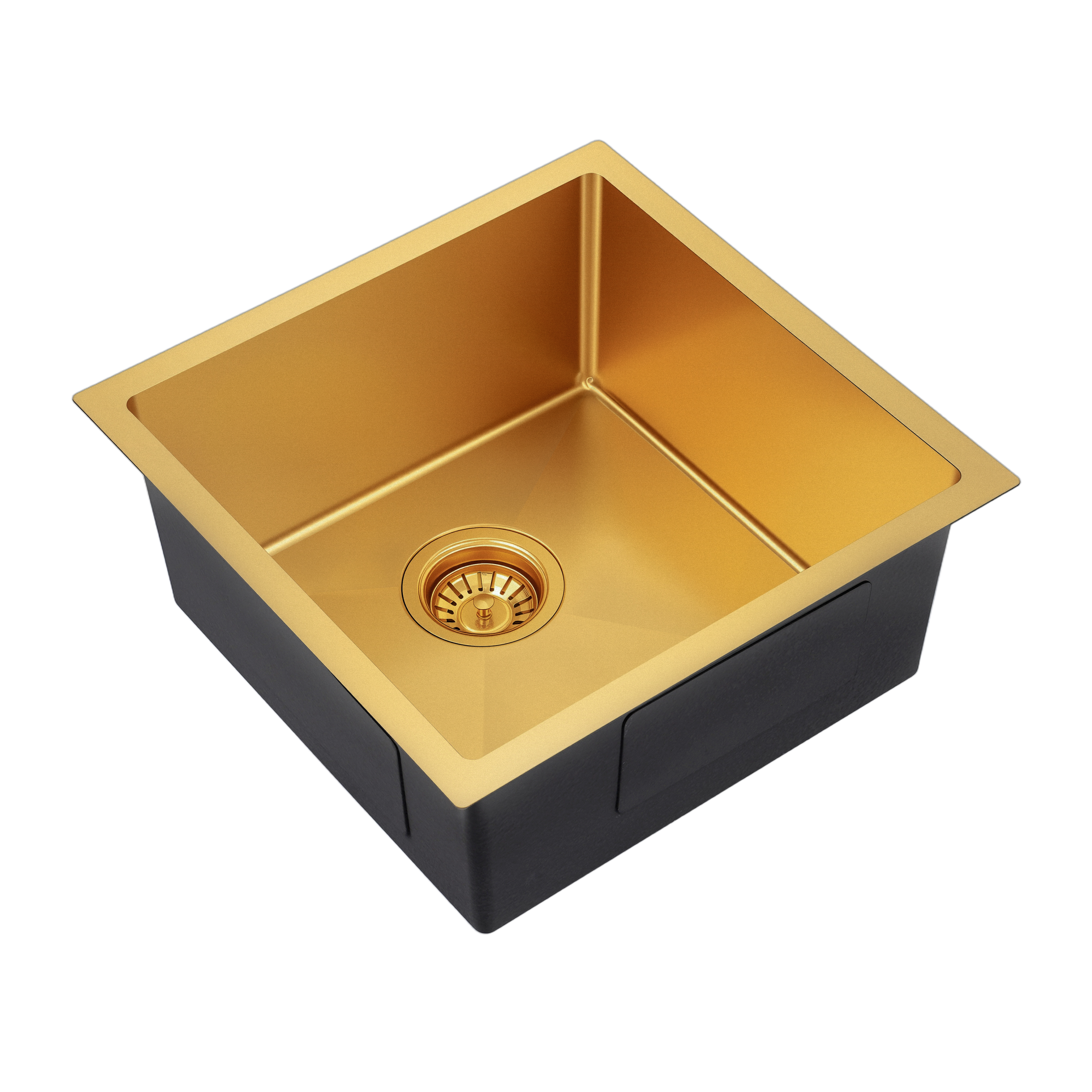 Brushed Gold Kitchen Sink Single Bowl 440x440mm Noxwell KSGL-4444