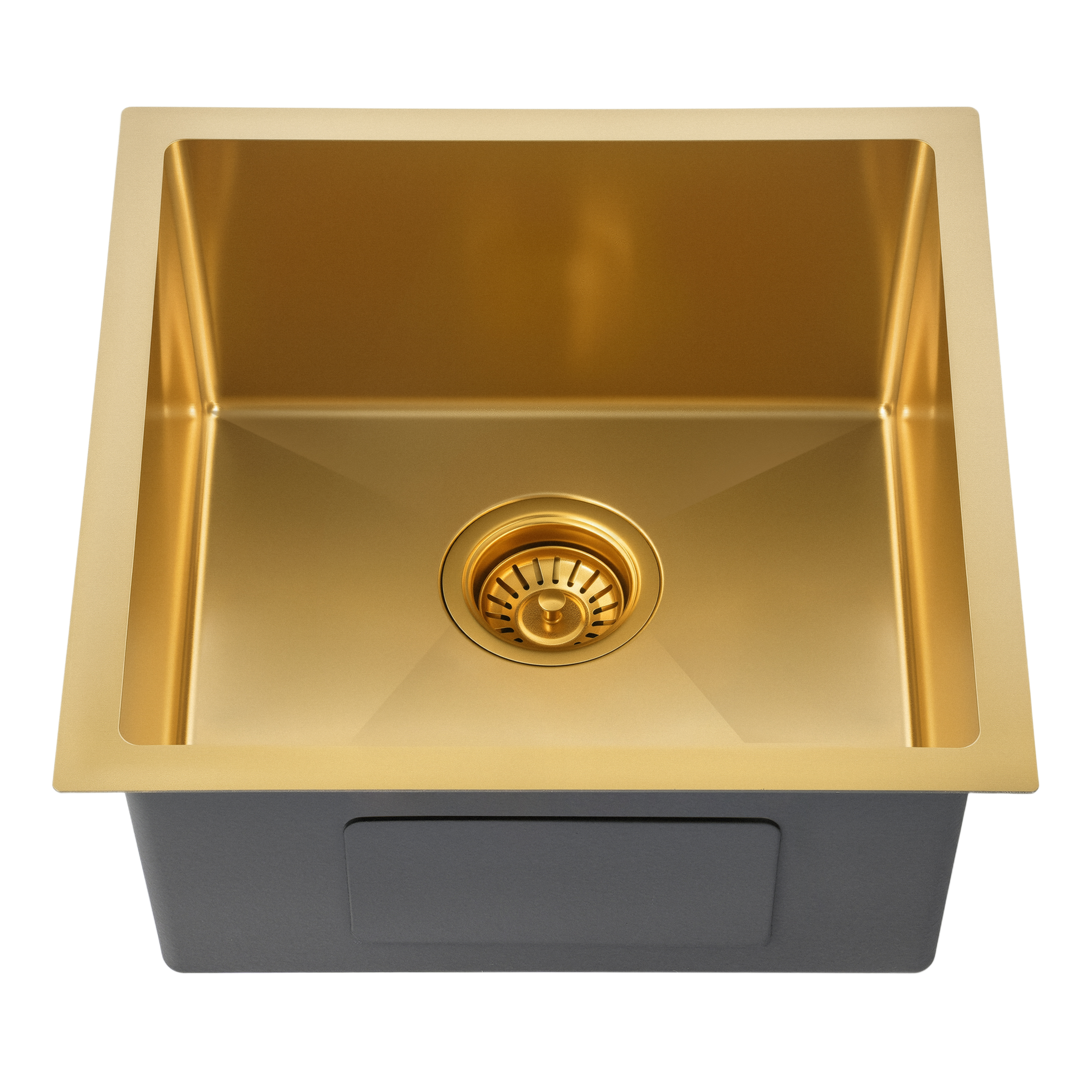 Brushed Gold Kitchen Sink Single Bowl 440x440mm Noxwell KSGL-4444