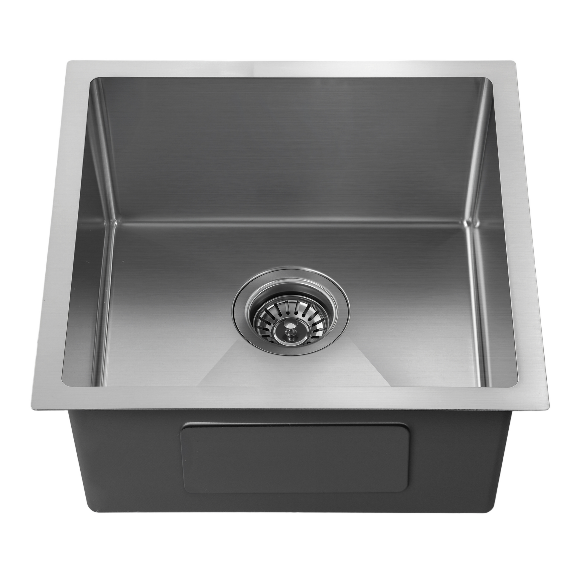 Underside view of Noxwell KSSV-4444 stainless steel kitchen sink