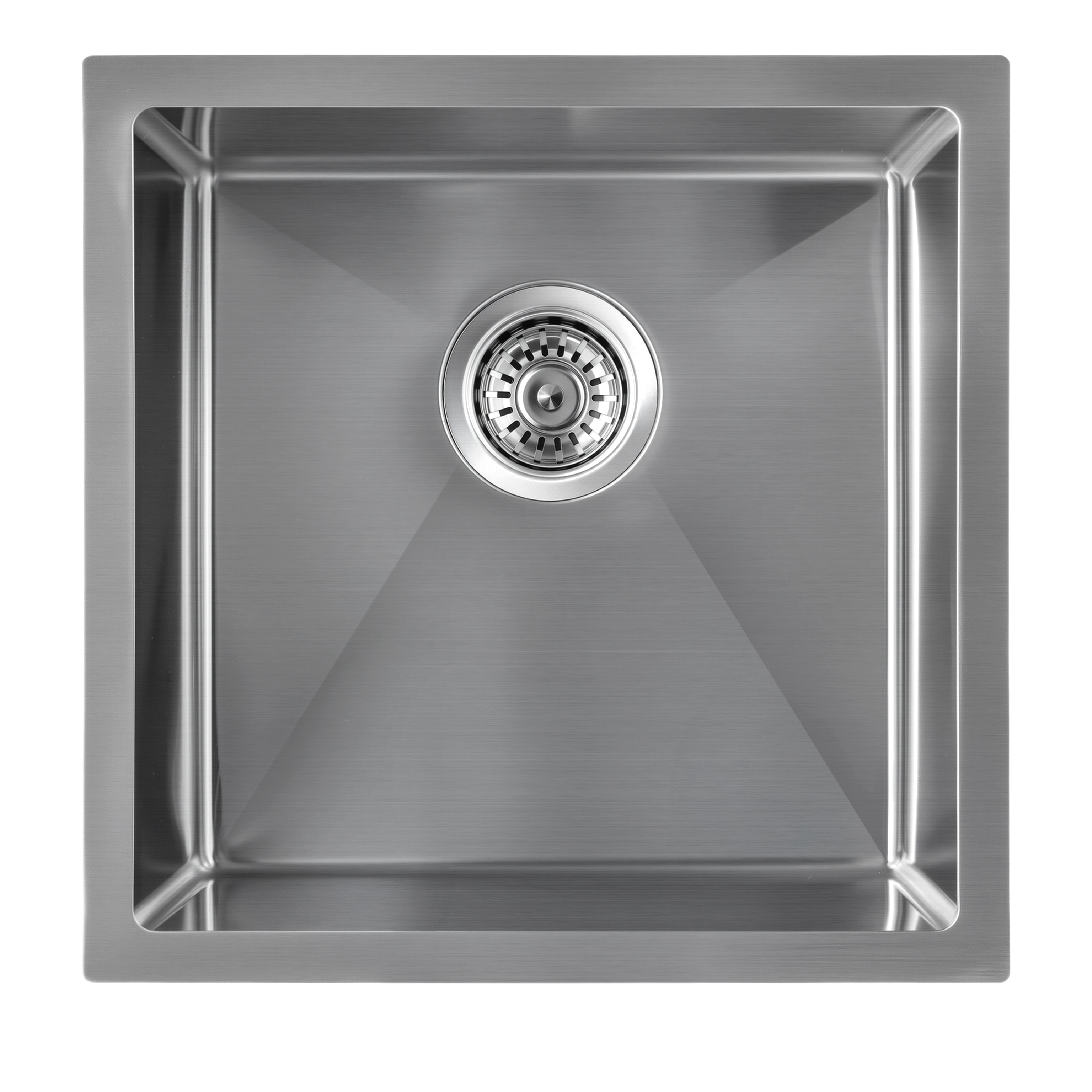 Brushed Silver Square Kitchen Sink Single Bowl 440x440mm Noxwell KSSV-4444