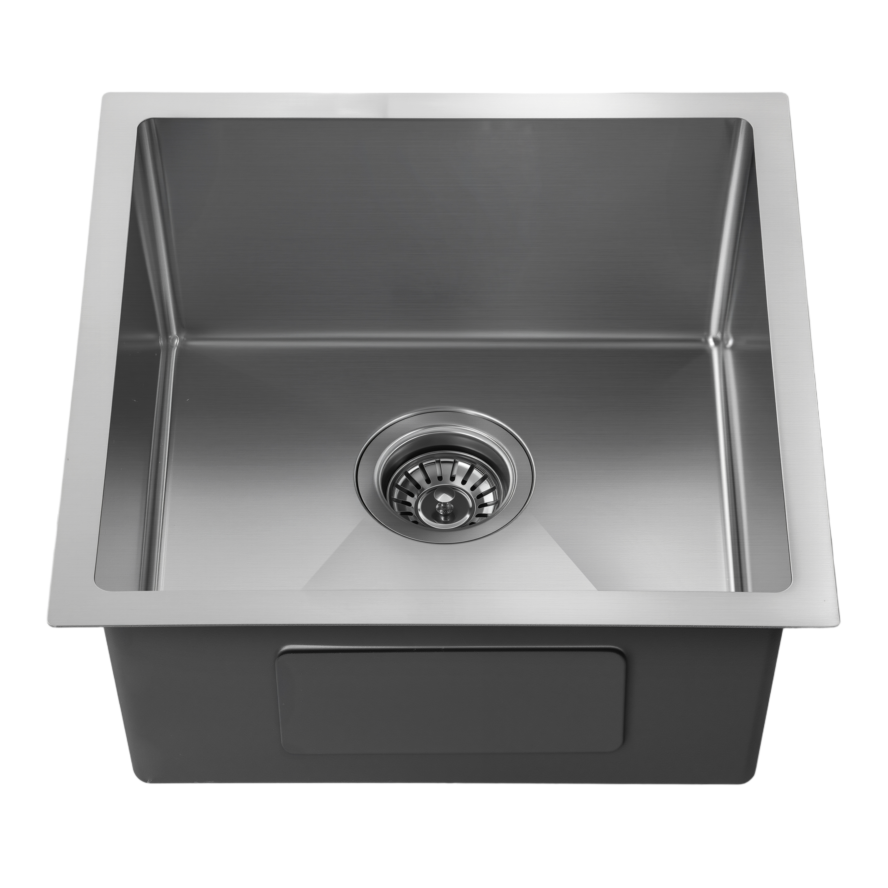 Brushed Silver Square Kitchen Sink Single Bowl 440x440mm Noxwell KSSV-4444