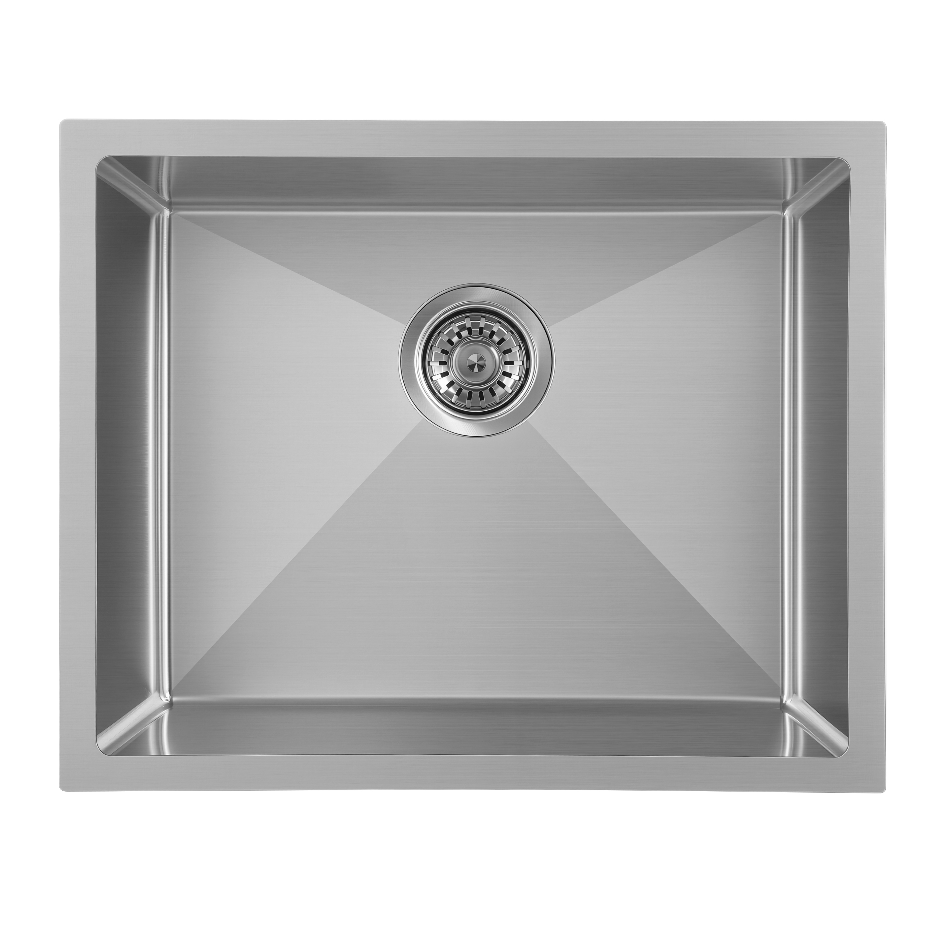 Brushed Silver Kitchen Sink Single Bowl 550x450mm 230mm Deep Noxwell KSSV-5545
