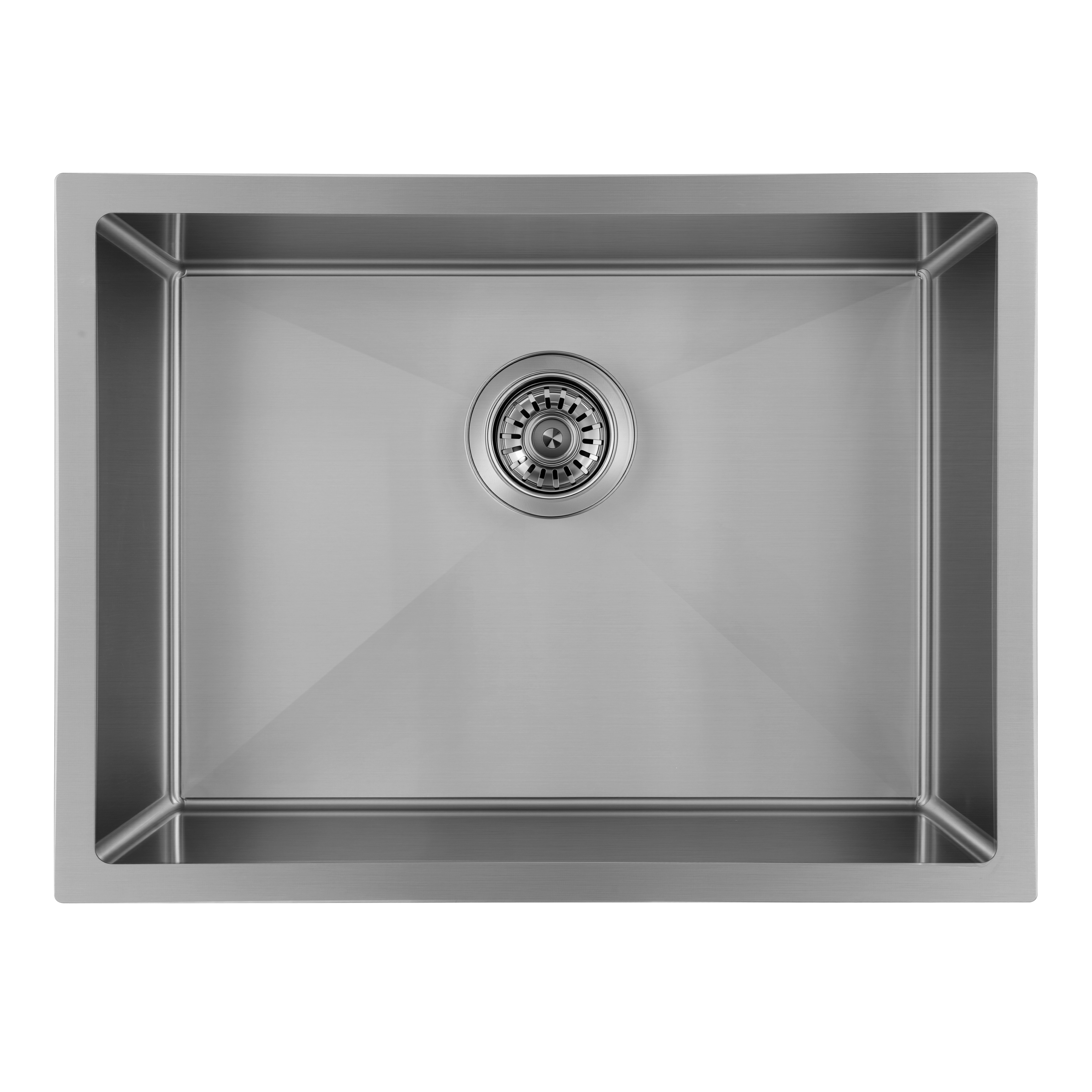 Brushed Silver Kitchen Sink Single Bowl 600x450mm 230mm Deep Handmade Noxwell KSSV-6045