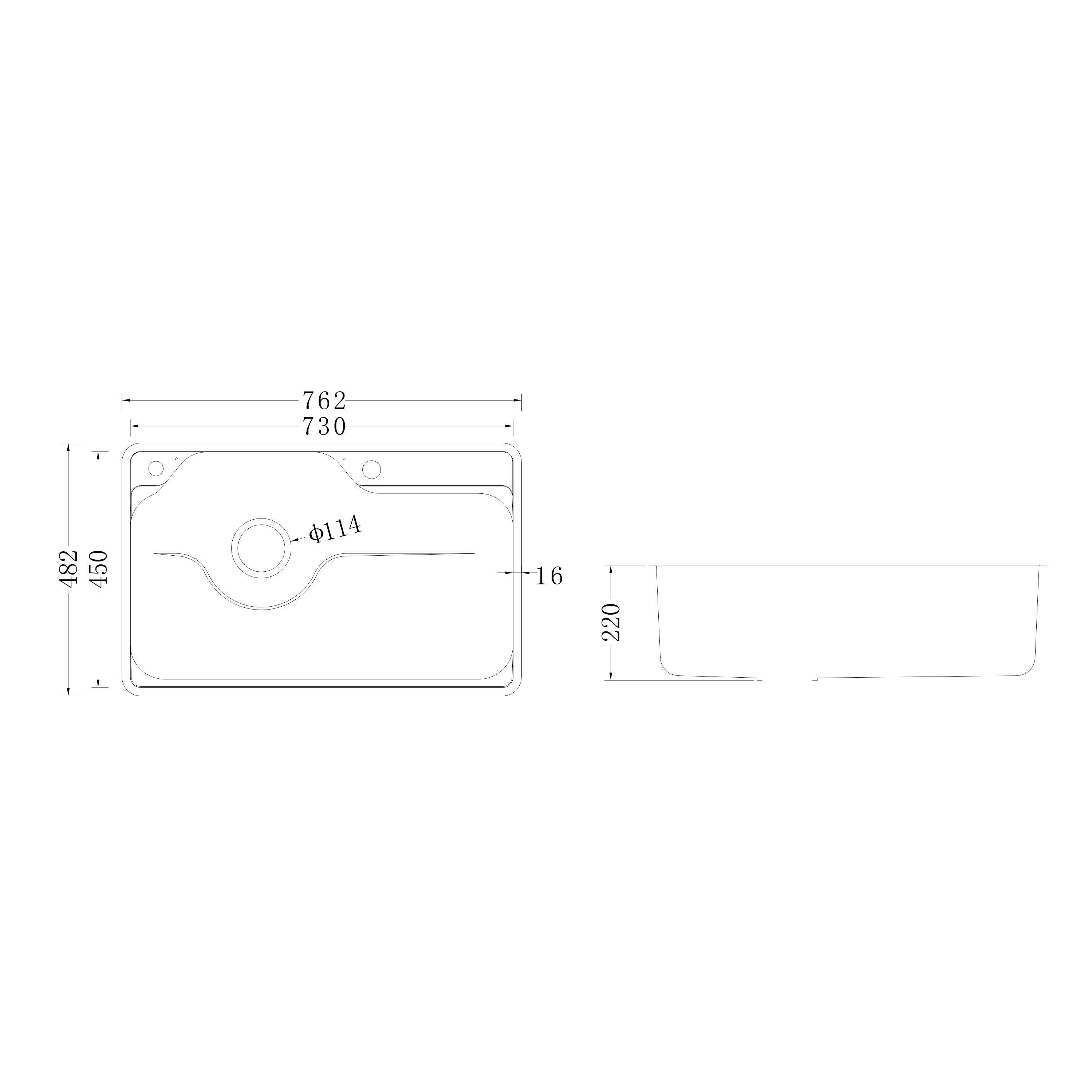 Brushed Stainless Steel Workstation Kitchen Sink Single Bowl with Accessories 762x482mm 220mm Deep Noxwell KSSV-7648 - KSSV-7648 - 762x482mm