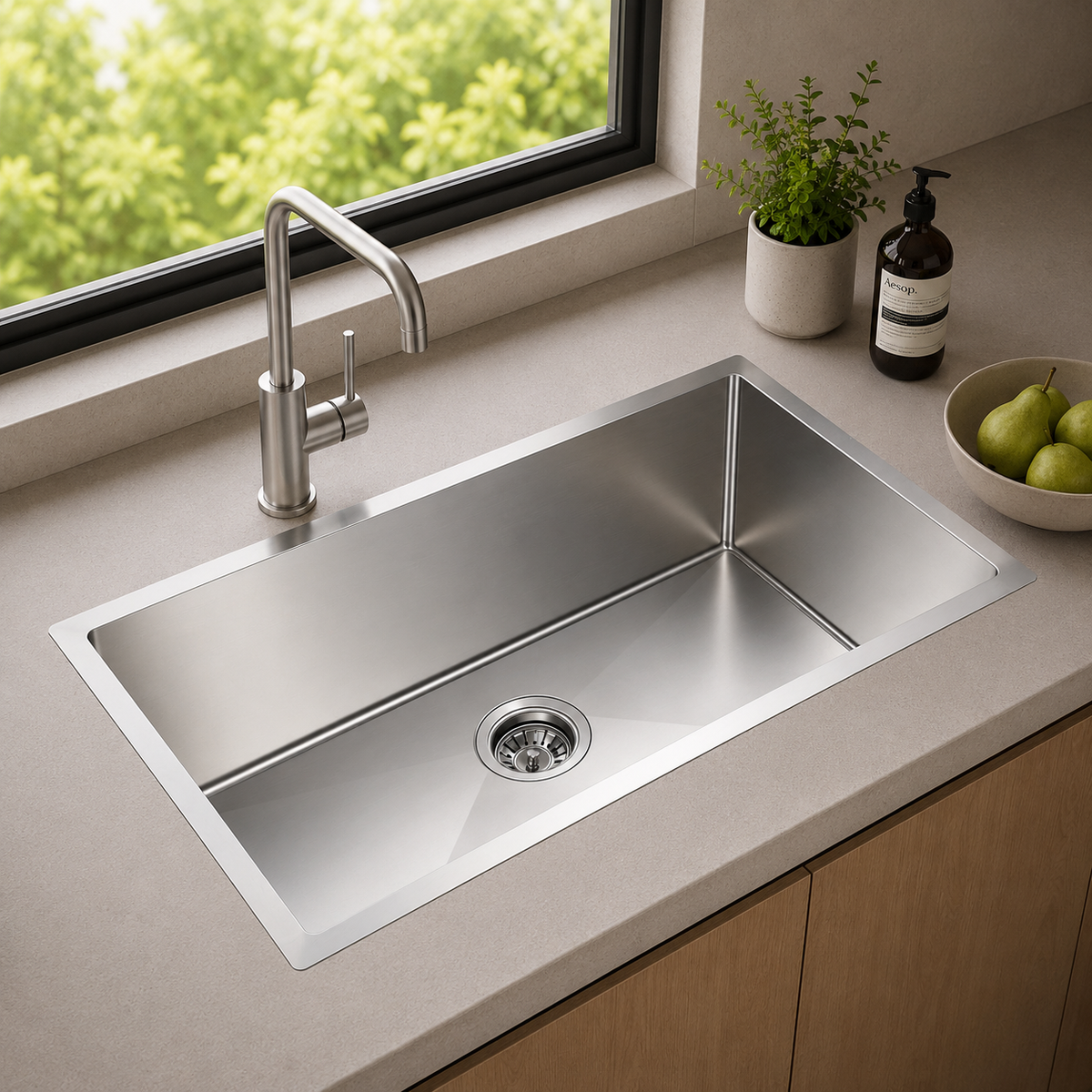 770x450mm Noxwell Brushed Stainless Steel Kitchen Sink | KSSV-7745
