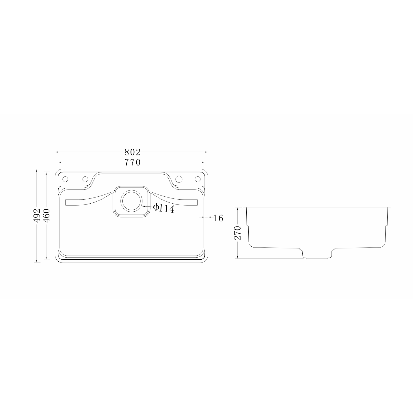Brushed Stainless Steel Workstation Kitchen Sink Single Bowl with Accessories 802x492mm 270mm Deep Noxwell KSSV-8049 - KSSV-8049 - 802x492mm