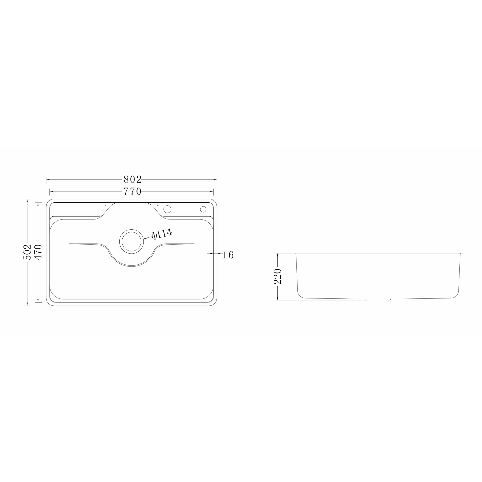 Brushed Stainless Steel Workstation Kitchen Sink Single Bowl with Accessories 802x502mm 220mm Deep Noxwell KSSV-8050 - KSSV-8050 - 802x502mm