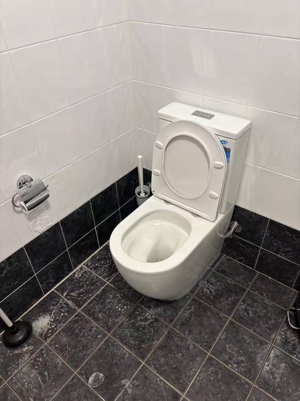 Completed Central Coast motel bathroom toilet replacement using Noxwell BTWH-3092